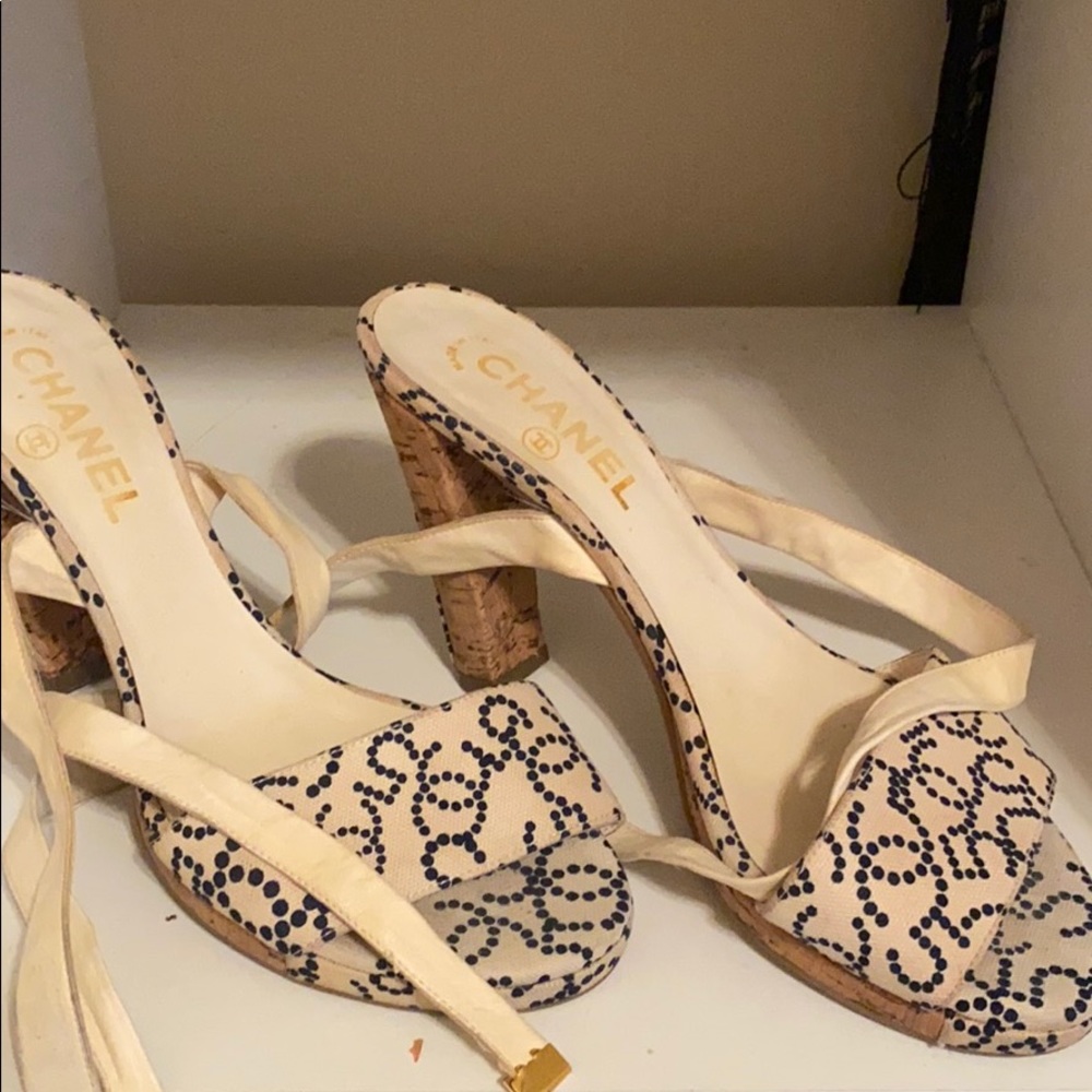 Authentic vintage Chanel sandal heels